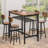 Lysle 5-Piece Industrial Bar Table Set with Metal Shelf, Dining Set, Counter Height Table & 4 Bar Stools-1249625615-1249625600-1249625602