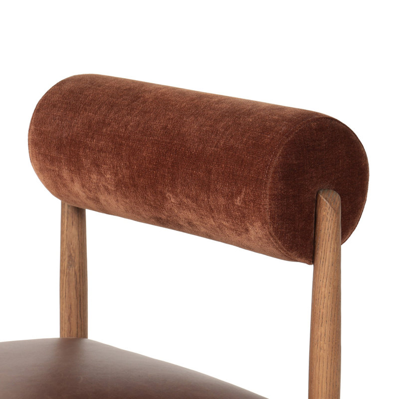 Jazelle Dining Chair-Taupe Shearling, Havana Brown Polyester