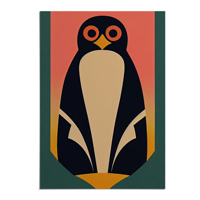 Penguin In Abstract No.5 - Wall Art