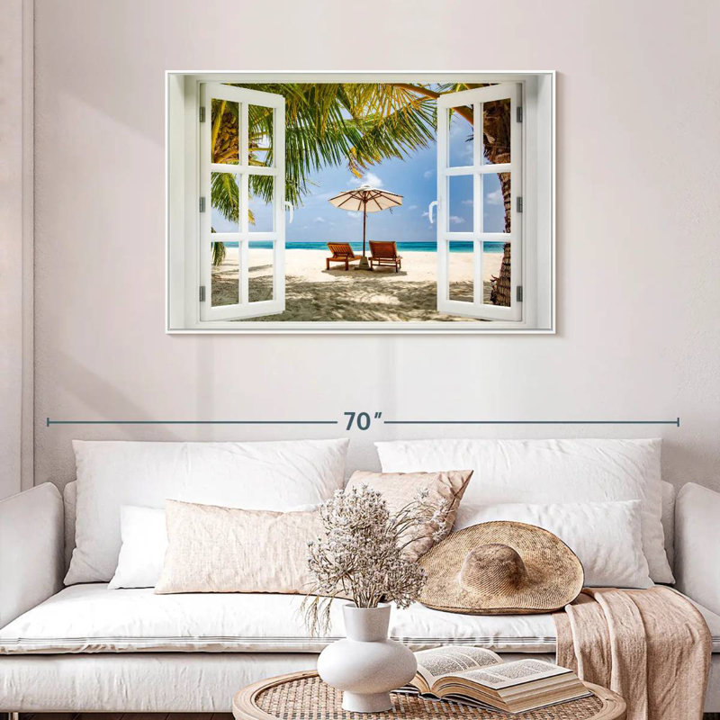 Neruda Window, 40" X 27", Floating Frame White