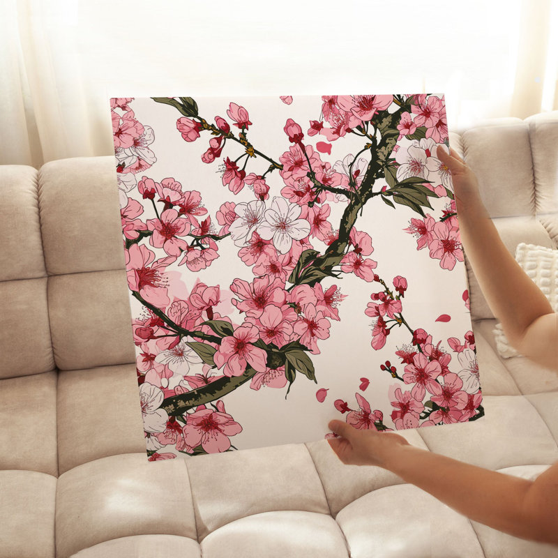 Art floral japonais, fleurs de cerisier japonaises, H 28 po x l 28 po