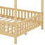 Cadre de lit double pour enfants, cadre de lit pour tout-petits en forme de maison avec balustrades hautes-1391340811