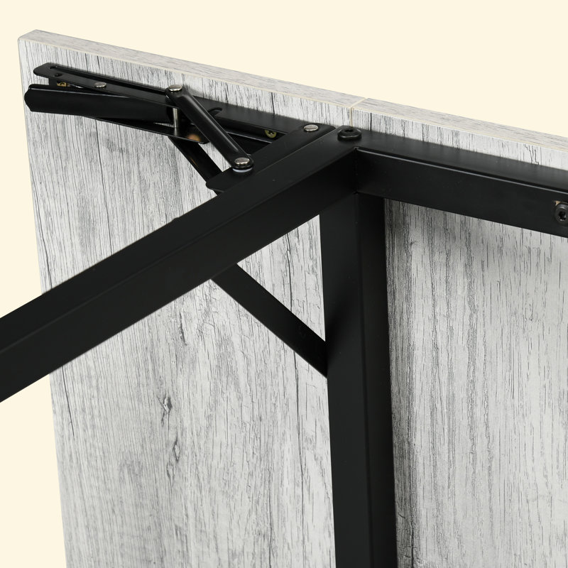 Folding Dining Table, Drop Leaf Table for Small Space, Grey