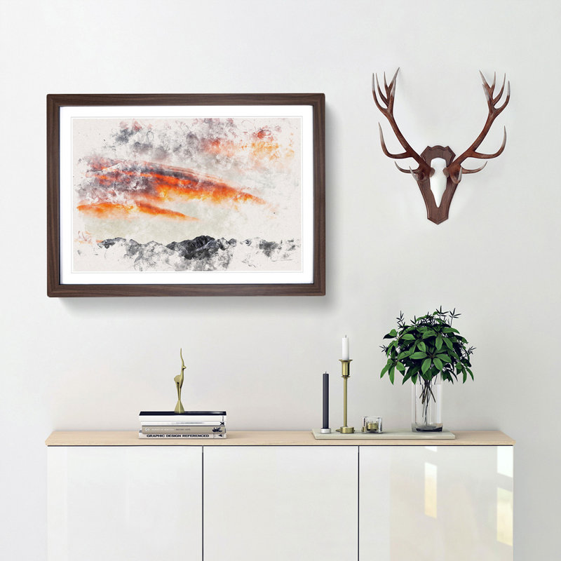 Covered with Clouds - Picture Frame Painting Print, Walnut Framed, 40cm H x 60cm W x 2cm D