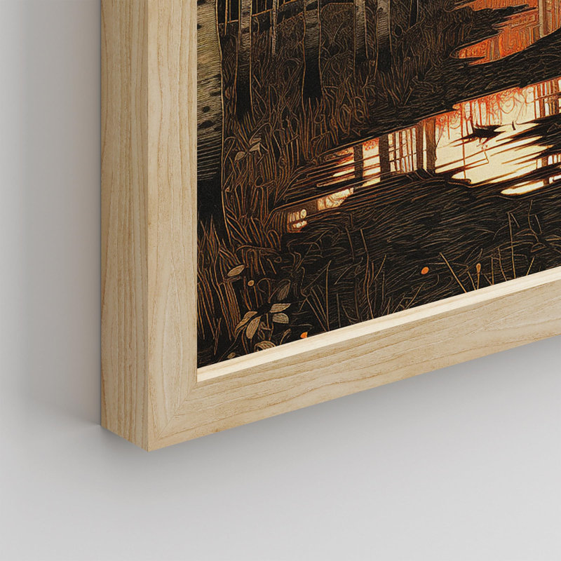 "Birch Tree Landscape Landscape Fall Forest Leaves" sur papier, Naturel, H 16 po x l 12 po