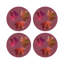 Sous-verres ronds d'automne en cuir végétalien mauve-119015303