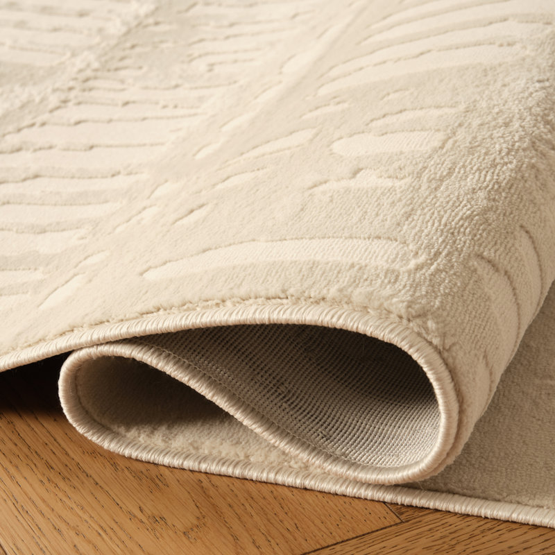 Shell Washable Rug, Rectangle 7'10" x 10', Bone Beige