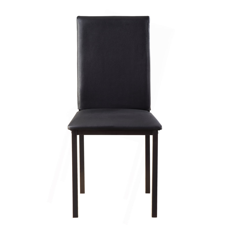 Ensemble de 4 chaises de salle à manger en similicuir noir