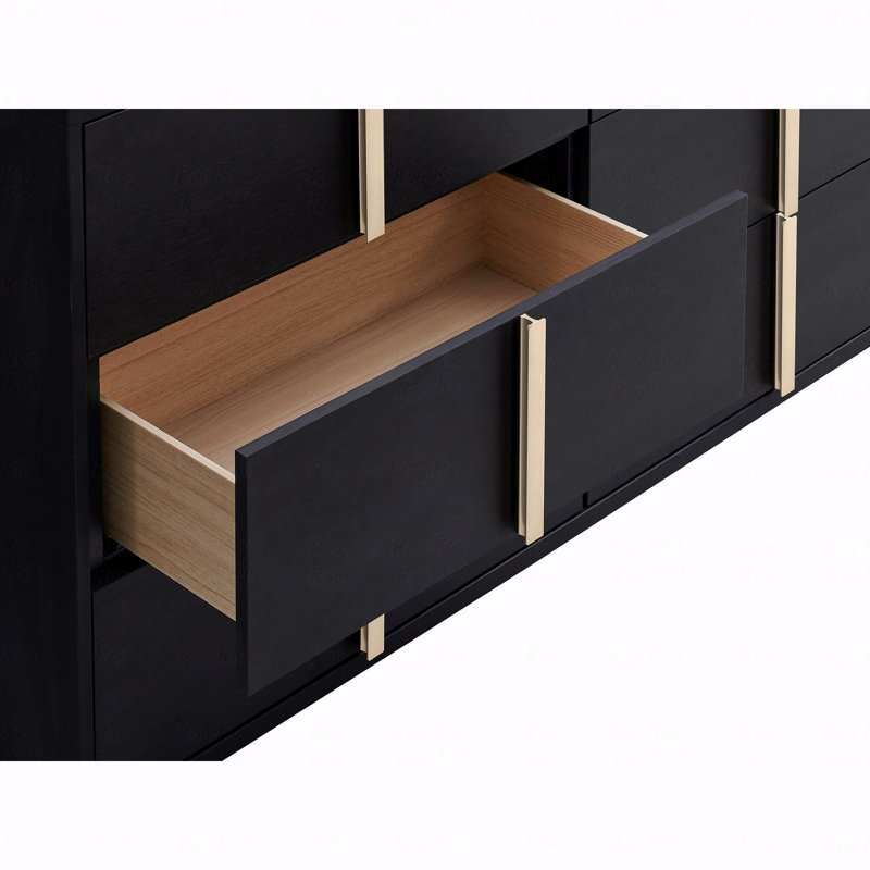 Commode 6 tiroirs, Noir