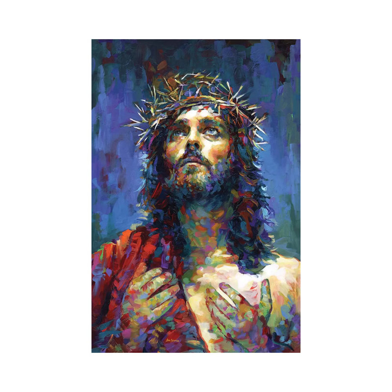 «Jesus Christ» par Leon Devenice - impression d'art graphique, H 26 po x l 18 po x 1,5 po, Toile tendue, Pas de tapis