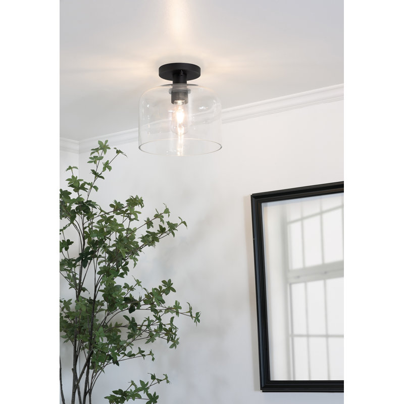 Elsa 10'' Med Base Semi-Flush, Black
