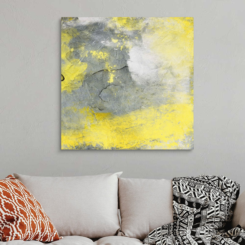 «Cosmic Yellow II» par Jace Gray - reproduction sur toile, H 36 po x l 36 po x P 1,25 po, Toile tendue