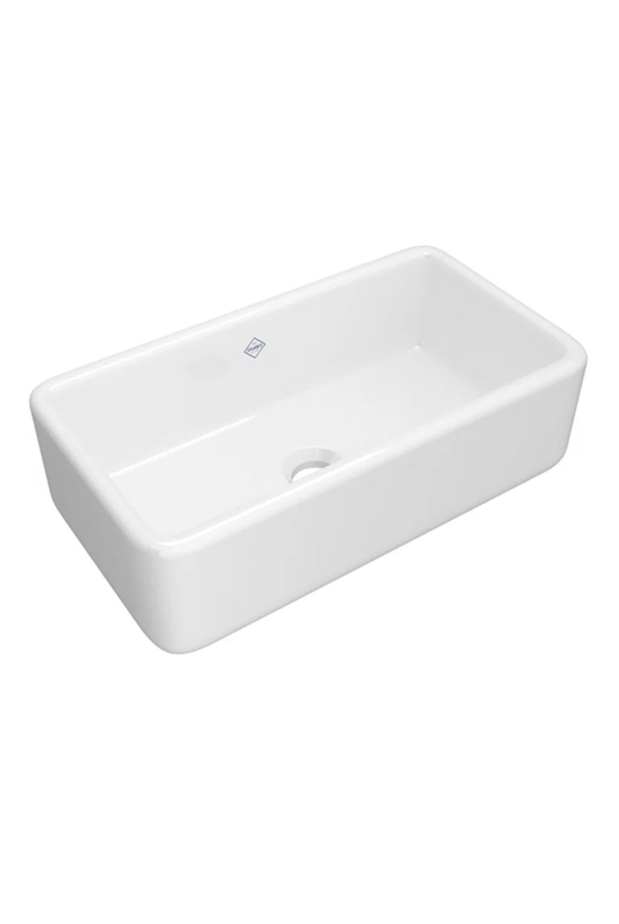 Shaws Original Single Bowl Front Fireclay 33" L x 18" W Apron Kitchen Sink