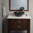 Novatto 16.5'' Black/Silver Glass Circular Bathroom Sink-95973683
