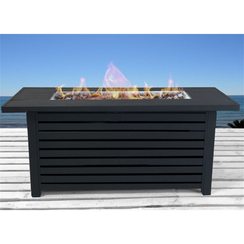 Table de foyer d'extérieur en acier au propane / gaz naturel avec couvercle
