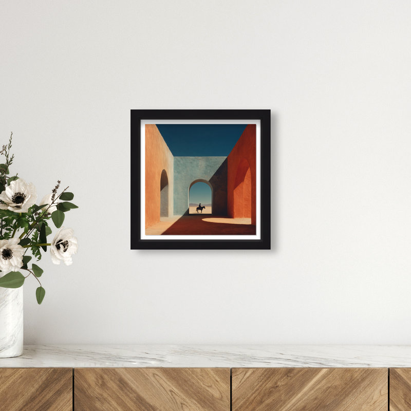 Cobalt Frontier Print by Oliver Gal, 13.5"H x 13.5"W, Black Shadowbox