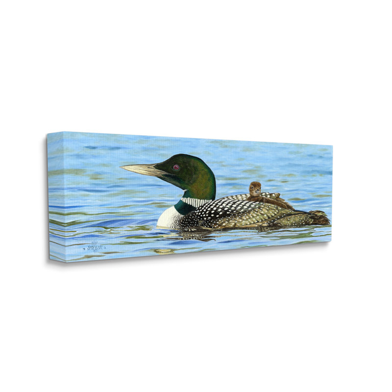 Mallard & Duckling In Water par © David Graham, H 10 po x l 24 po x P 1,5 po