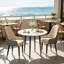 Round Dining Table And 4 Chairs Set, 5pcs Dining Room Sets For Restaurant Kitchen Office, 2-4 Seaters Marble Table And Light Khaki Microfiber Silicone Leather Kitchen Chairs Set Of 4-652617672-652617675