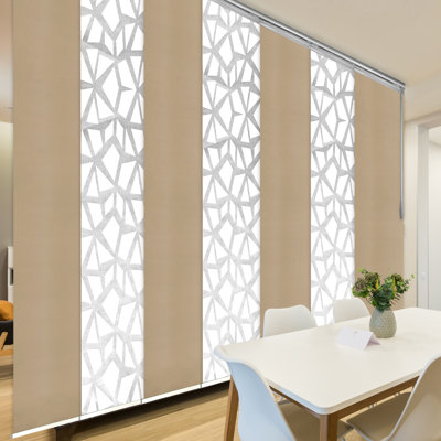 7-Panel Single Rail Panel Track Extendable 110"-153" W x 94"H, Panel width 23.5", Shattered, Dunmore