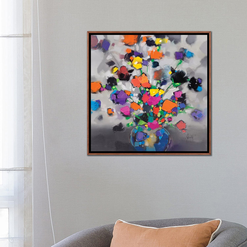 Floral Spectrum I, Classic Wood Frame, No Matte, 26" H x 26" W x  1.5" D