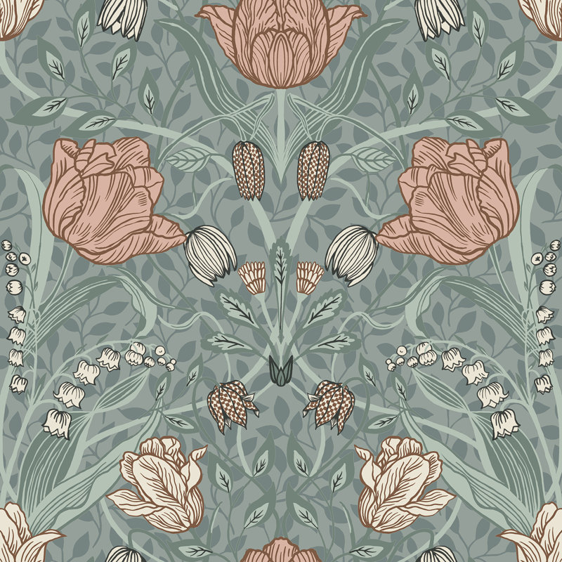 Rouleau de fleurs Orelia, Bleu, L 33 po x l 20,5 po
