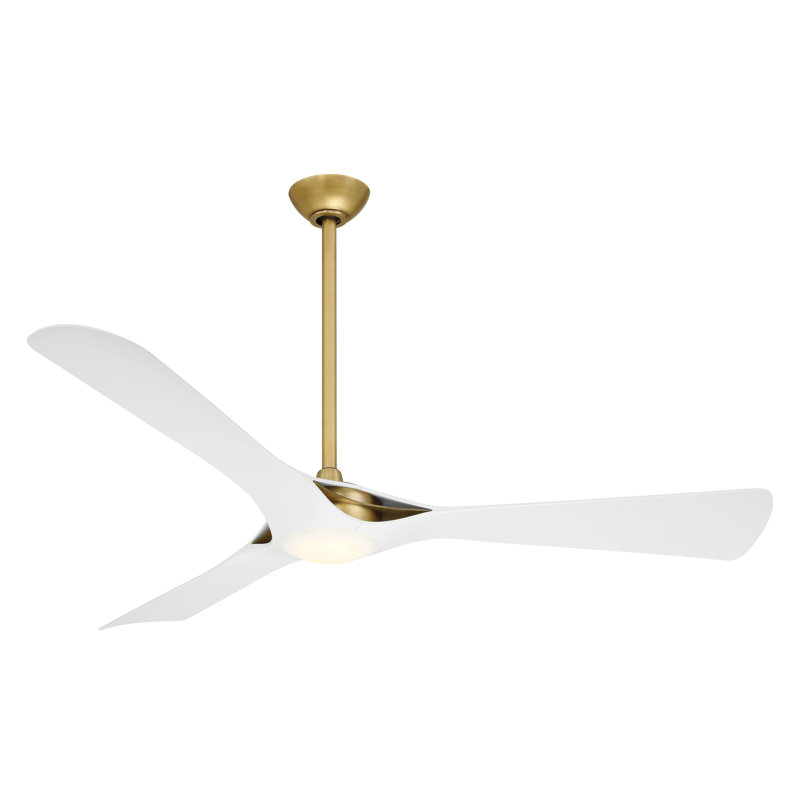 Bridge 60" Led Smart Ceiling Fan, Brass, White
