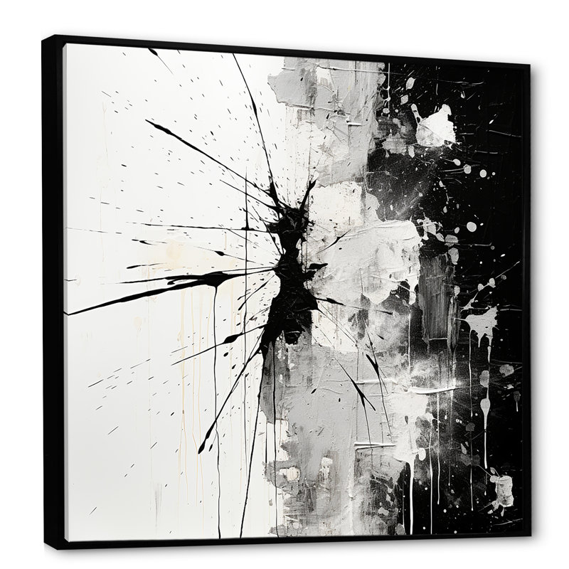 Art mural abstrait sur toile Minimalisme, H 16 po x l 16 po x P 1 po, Cadre flottant noir