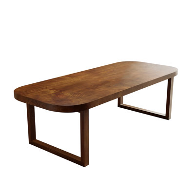 Brown Solid Wood Rectangular Dining Table