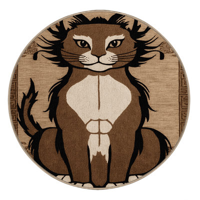 Washable Dragon Li Cats Area Rug