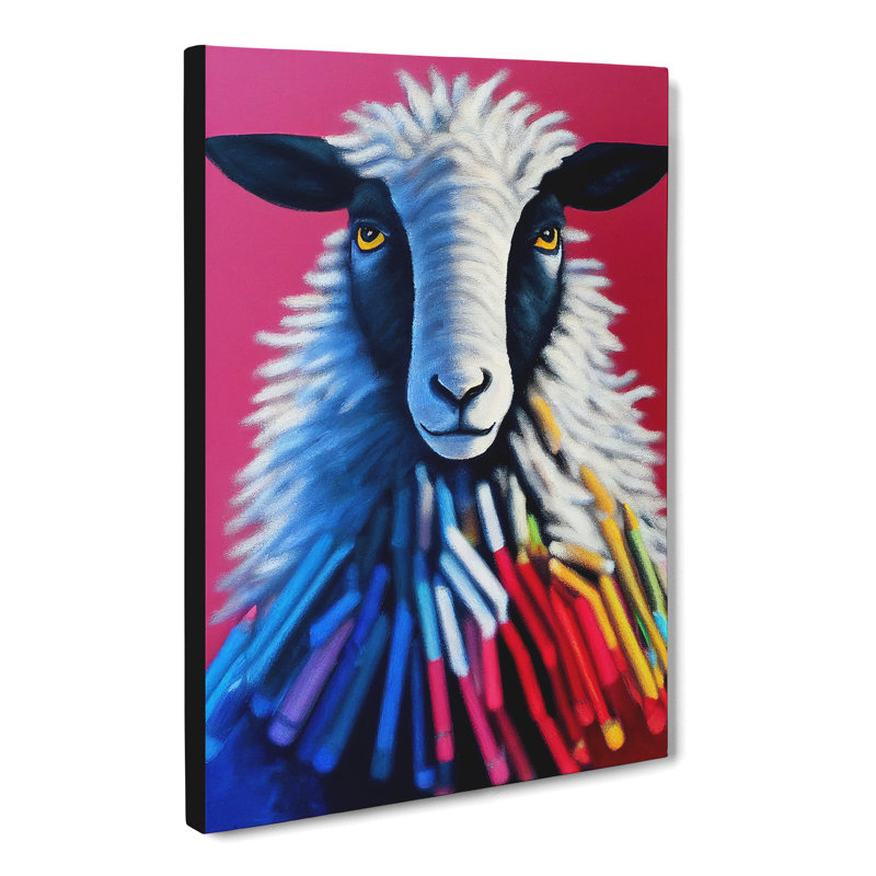 Sheep Crayon - Wrapped Canvas, 76cm H x 50cm W x 3cm D