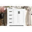 Meuble-lavabo 36 po avec lavabo en céramique, esthétique blanche, 3 tiroirs, tablette réglable et structure en bois massif-786714292-786714295