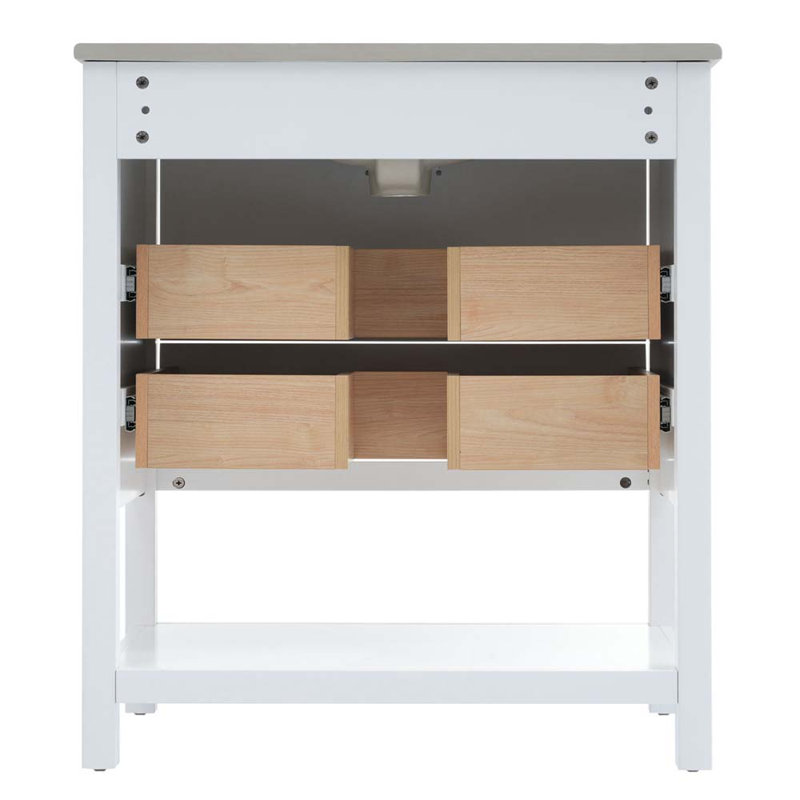Meuble-lavabo simple avec plateau Walke 18, Blanc