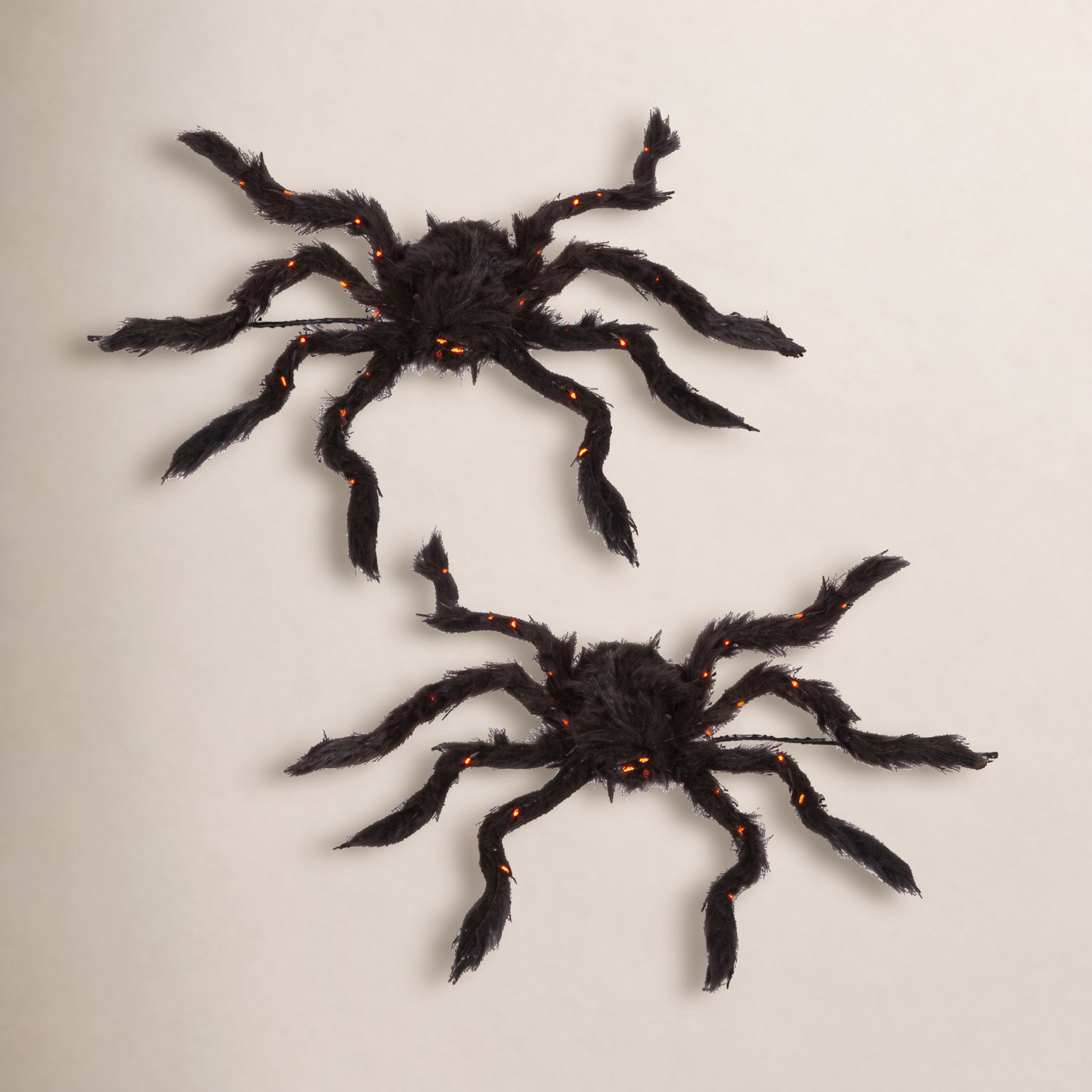 Lighted Fuzzy Spider Set with Bendable Legs
