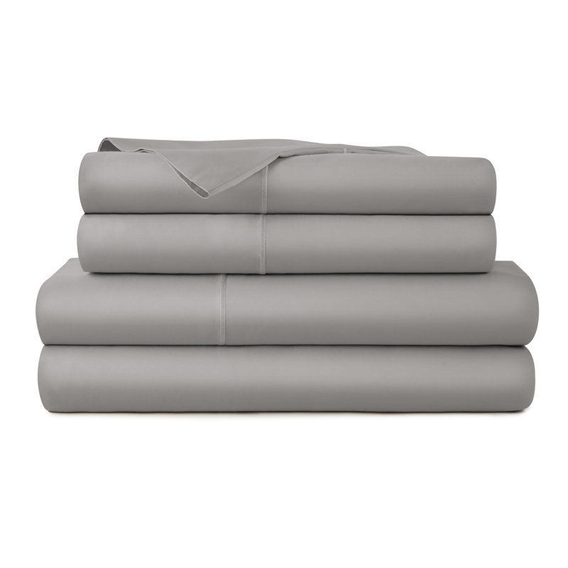 Ensemble de draps 100% coton Whisper Organic, Ensemble de draps pour lit simple avec deux taies, Pierre