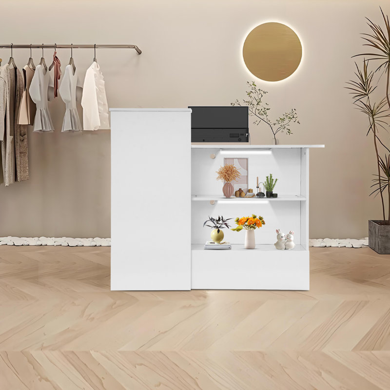 Modern Reception Desk, Reception Counter, Modern Reception Desk With Lockable Drawer