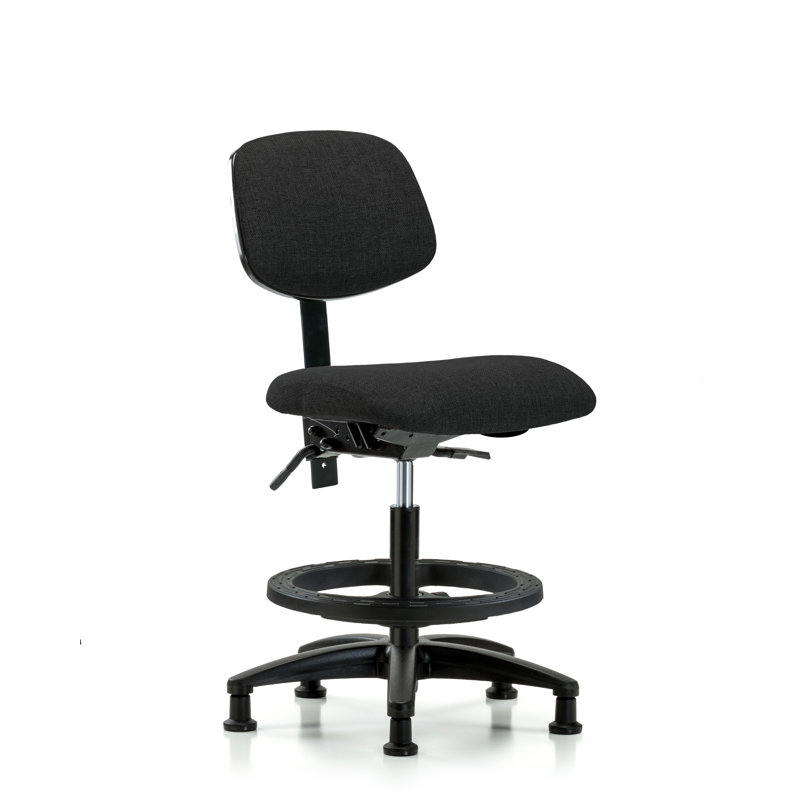 Abril Drafting Chair, Black, Glides, Not Included