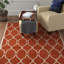 Tapis géométrique rouge / beige Molly-22439242