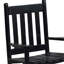 Chaise berçante noire avec dossier en lattes de bois
