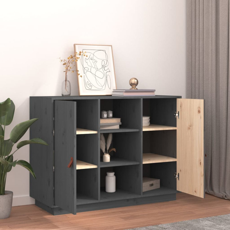Krishvi 100cm Solid Wood Sideboard, Grey