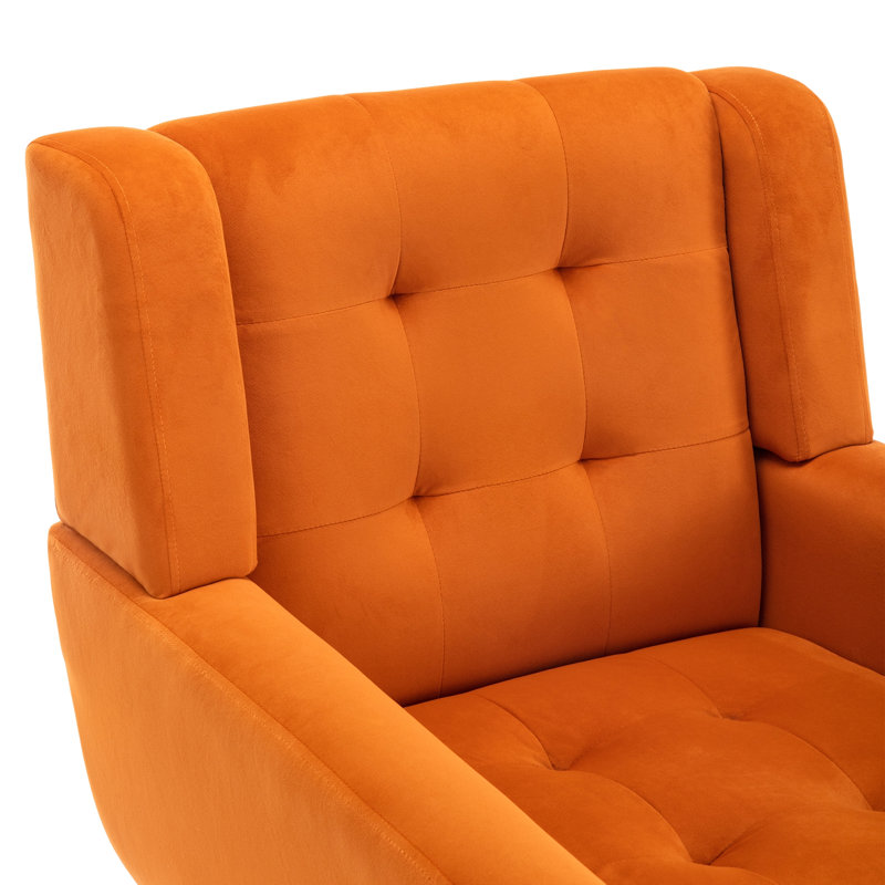 Fauteuil d'appoint Bolanle, Velours orange
