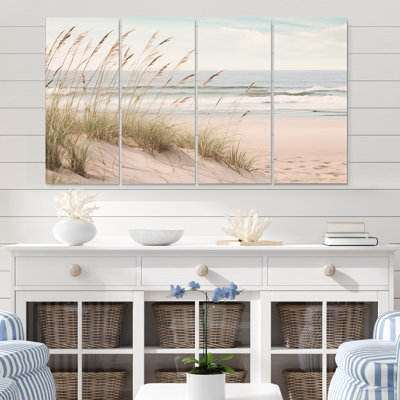 «Ocean Spring Bliss Tender Pastel Beach Grass II» sur toile, reproduction de 4 pièces