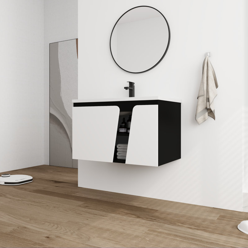 Meuble-lavabo simple 32,04 po avec plateau en céramique Kennetha