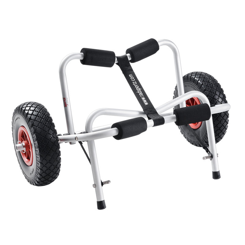 Chariot de kayak de Rad Sportz - Chariot de canoë avec pneus sans air, cadre en aluminium et capacité de transport de 140 lb pour les bateaux Jon, les planches à raquettes, le SUP (blanc)