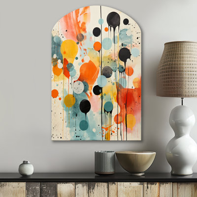 Colorful Mid Century Atomic Abstraction I - Abstract Midcentury Arch Shape Metal Wall Sculpture