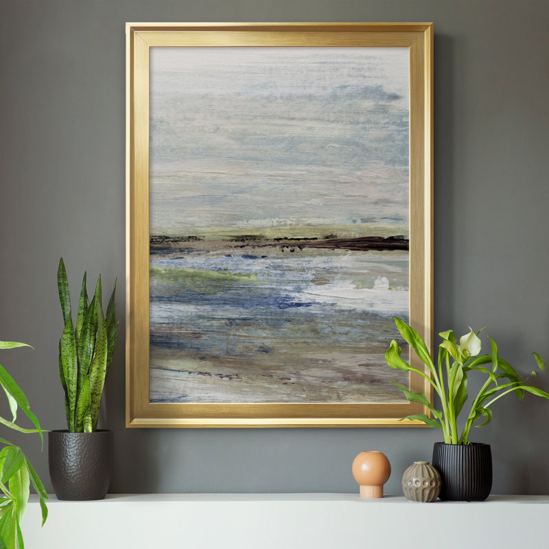 Wetlands II - Peinture sur toile encadrée, H 30,5 po x l 42,5 po x P 1,5 po, Cadre doré