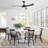 52 Inch Modern Black Ceiling Fan With 18W LED Light And Remote Control 3 ABS Blades DC Motor For Bedroom Living Roon