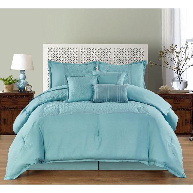 Regency Comforter Set, King Comforter + 6 Additional Pieces, Blue