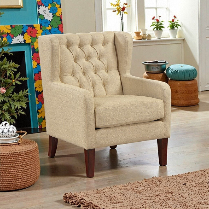 Coussin réversible à oreilles 300 pieds, Beige