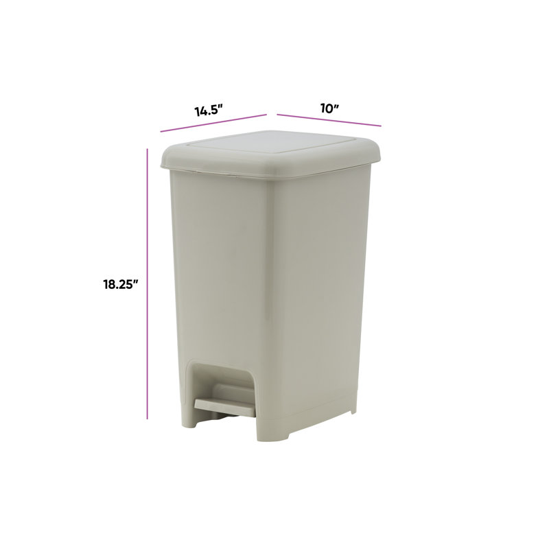 Poubelle à pédale, 6.5 Gallon, Crème