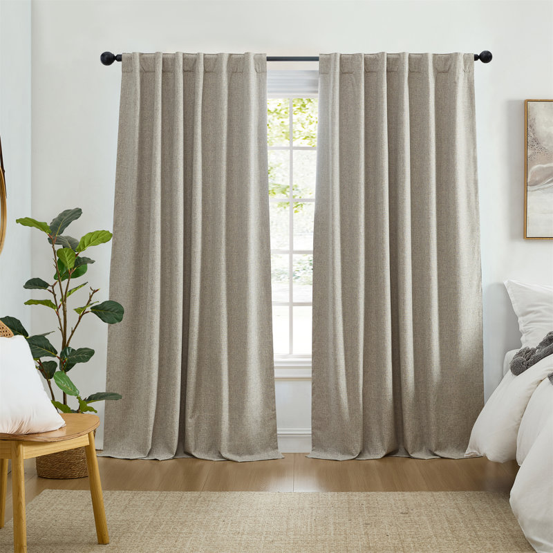 Bigelow Max-Blackout Solid Texture Window Curtain Panel, Taupe, 52" W x 84" L